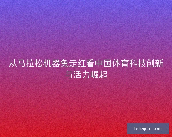 从马拉松机器兔走红看中国体育科技创新与活力崛起 从马拉松机器兔走红看中国体育科技创新与活力崛起